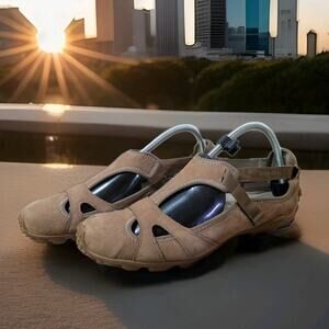 Merrell Shoes Womens 9 Brown Suede Abyss Kangaroo Mary Jane Leather Outdoor Shoe